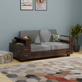 Woodora Solid Sheesham Wood 2 Seater Sofa (Walnut Finish)
